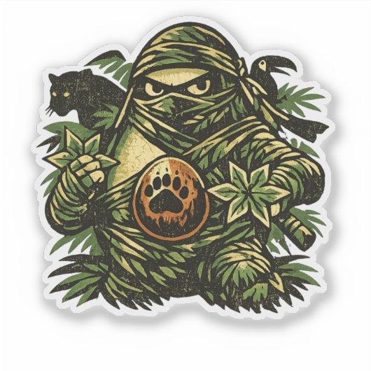 Sticker Avocado Ninja — Shadow of the Jungle  (Devant)