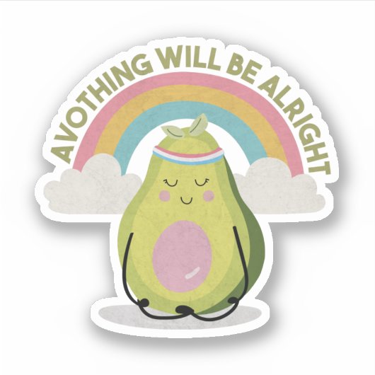 Sticker Avocado Pun : l'évitement sera parfait (Devant)