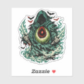 Sticker Avocado Shadow Phantom Halloween — Dark Art Retro  (Feuille)