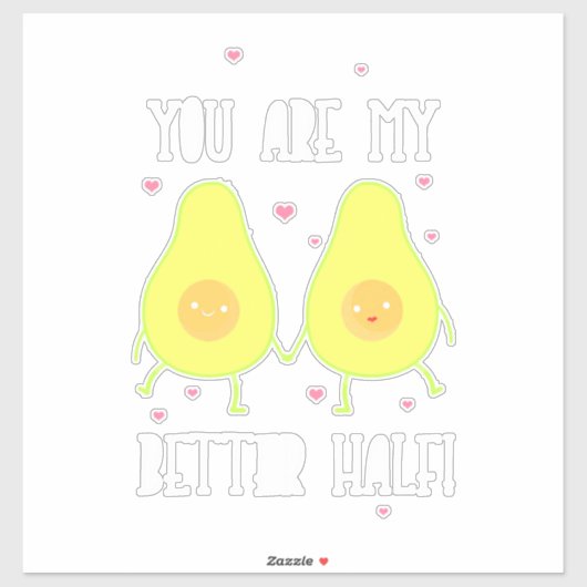 Sticker Avocado Tu Es Ma Meilleure Moitié (Feuille)