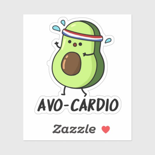 Sticker Avocardio Funny Excercise Avocado (Feuille)