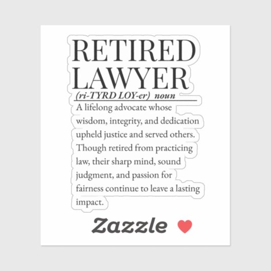 Sticker Avocat à la retraite (Feuille)