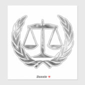 Sticker Avocat à Law Scales de Justice Silver (Feuille)