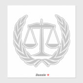 Sticker Avocat à Law Scales de la justice Grey (Feuille)