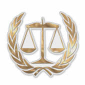 Sticker Avocat à Law Scales of Justice Gold (Devant)