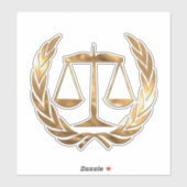 Sticker Avocat à Law Scales of Justice Gold (Feuille)