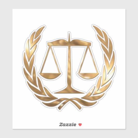 Sticker Avocat à Law Scales of Justice Gold (Feuille)