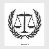 Sticker Avocat à l'échelle juridique de la justice (Feuille)