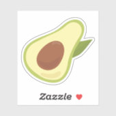 Sticker Avocat drôle style rétro vert pastel (Feuille)