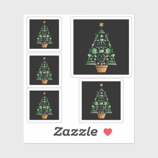 Sticker Avocat Sapin de Noël (Feuille)