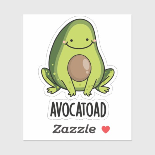 Sticker Avocatoad Drôle Avocado Toad Pun (Feuille)