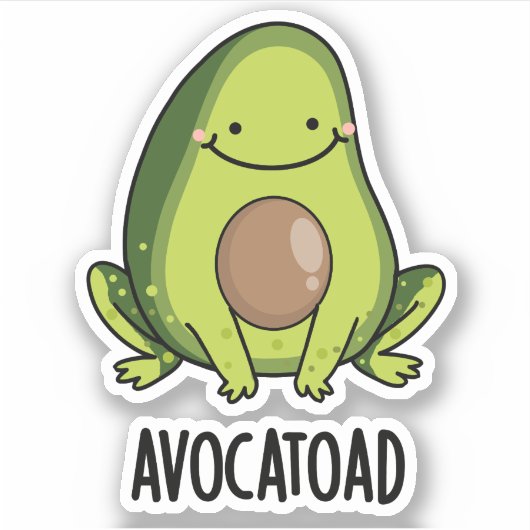 Sticker Avocatoad Drôle Avocado Toad Pun (Devant)