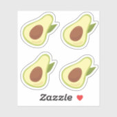 Sticker Avocats jeu de style rétro vert pastel (Feuille)