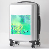 Sticker Avril Moderne Paysage Vert Peinture Nature (Sur valise)