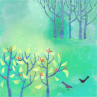 Avril Moderne Paysage Vert Peinture Nature