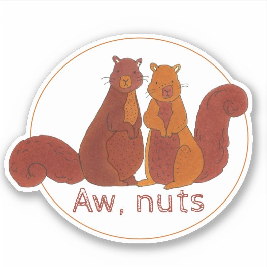 Sticker Aw Nuts mignons écureuils (Devant)