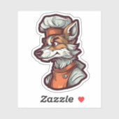 Sticker Awesome Chef Wolf Adorable Animal Graphisme (Feuille)