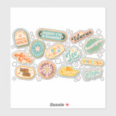 Sticker Awesome lettering zodiac signes badges (Feuille)