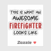Sticker Awesome pompier Funny pompier (Feuille)