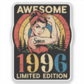 Sticker Awesome Since 1996 Retro 30th Women's Birthday (Devant)