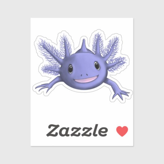 Sticker Axolotl bleu (Feuille)