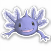 Sticker Axolotl bleu (Recto)