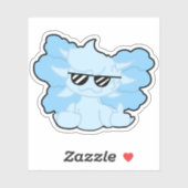 Sticker Axolotl bleu mou (Feuille)