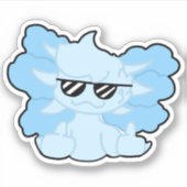 Sticker Axolotl bleu mou (Devant)