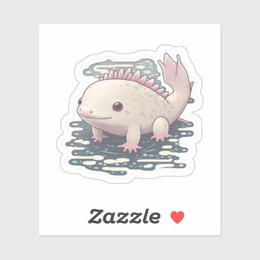 Sticker Axolotl Joli (Feuille)