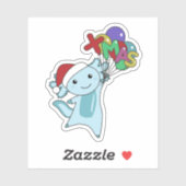 Sticker Axolotl Joyeux Noël Animaux d'hiver Axolotl Sti (Feuille)
