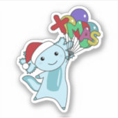 Sticker Axolotl Joyeux Noël Animaux d'hiver Axolotl Sti (Devant)