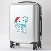 Sticker Axolotl Joyeux Noël Animaux d'hiver Axolotls (Sur valise)
