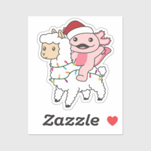 Sticker Axolotl Llama Alpaca Noël Animaux d'hiver