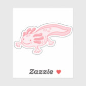 Sticker Axolotl rose mou (Feuille)