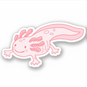 Sticker Axolotl rose mou