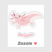 Sticker axolotl rose pâle (Feuille)