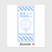 Sticker Ayanami Rei Neon Genesis Evangelion Thème (Feuille)