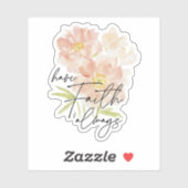 Sticker Ayez la foi toujours l'aquarelle fleur Christian (Feuille)