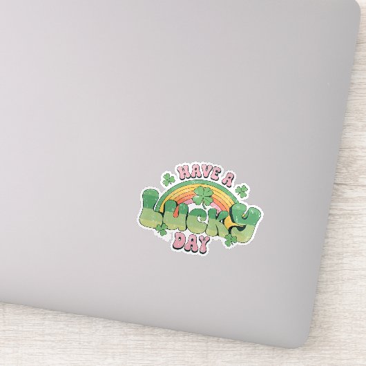 Sticker Ayez une Typographie rétro de jour chanceux (Détail)