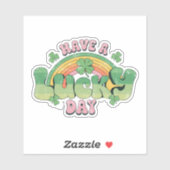 Sticker Ayez une Typographie rétro de jour chanceux (Feuille)