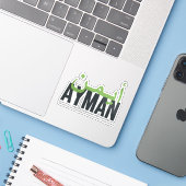 Sticker Ayman (Ordinateur portable avec iPhone)