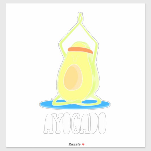 Sticker Ayogado Avocado Yoga Lover (Feuille)