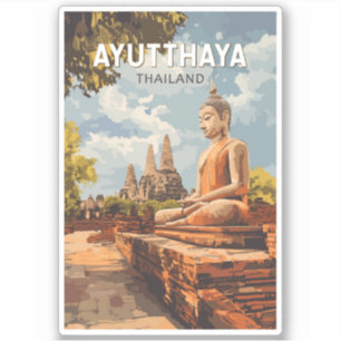 Sticker Ayutthaya Thaïlande Travel Art Vintage