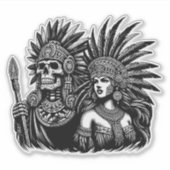 Sticker Aztec Skeleton Warrior avec Princess (Devant)