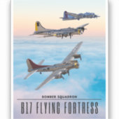 Sticker B-17 SQUADRON BOMBRE FORTERESSE volant (Recto)