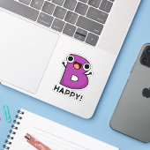 Sticker B Joyeux jeu amusant Alphabet Pun (Ordinateur portable avec iPhone)