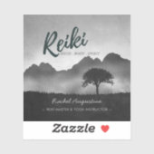 Sticker B&W Natural Reiki Master Yoga moniteur de médiatio (Feuille)