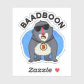 Sticker Baadboon Funny Bad Baboon Pun (Feuille)