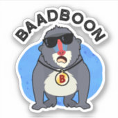 Sticker Baadboon Funny Bad Baboon Pun (Devant)