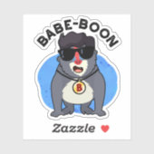 Sticker Babe-boon Funny Animal Singe Baboon Pun (Feuille)